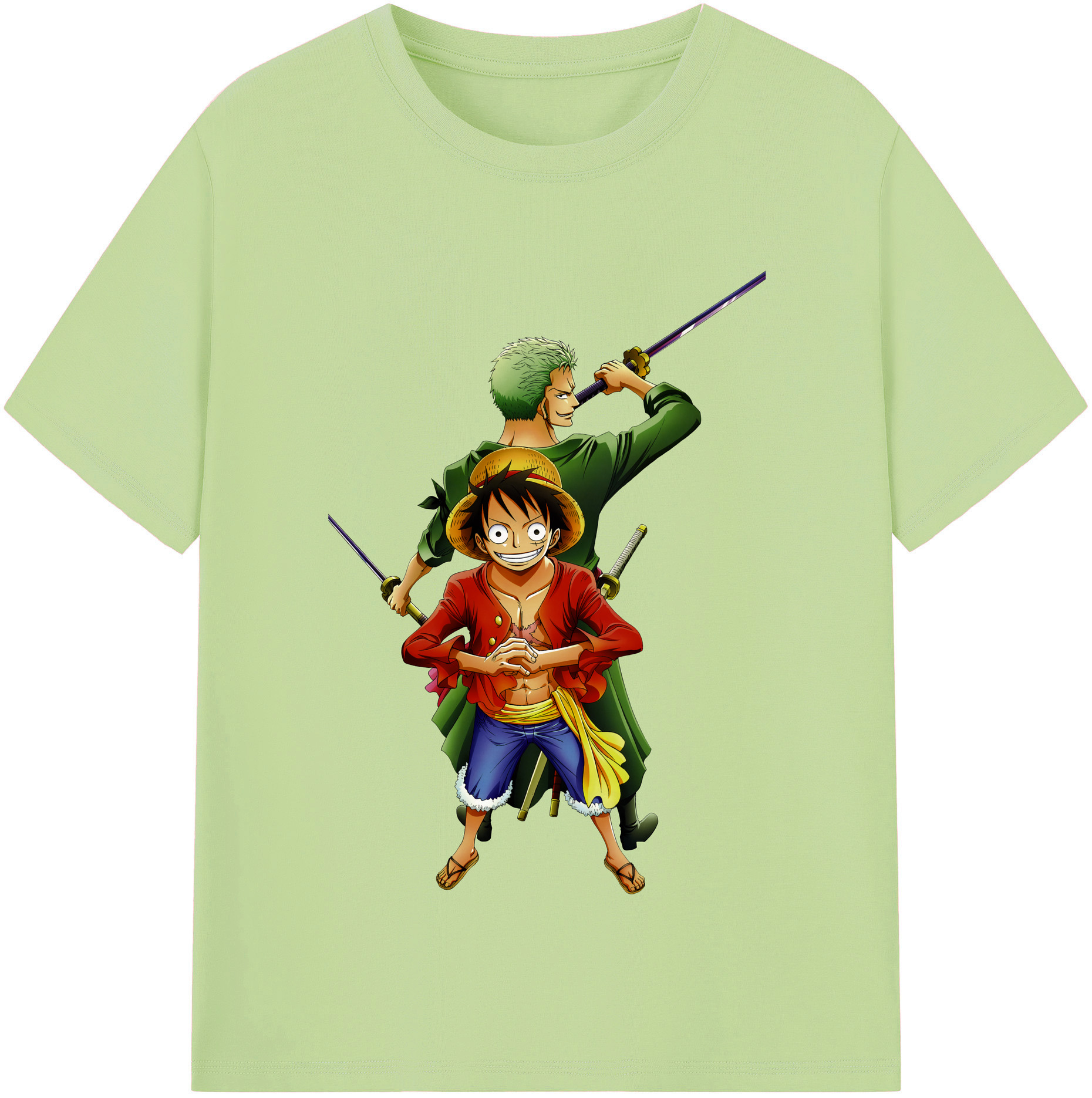ワンピース モンキー・D・ルフィ ONE PIECE Monkey D. Luffy 綿100％半袖Tシャツ（フロントプリント）